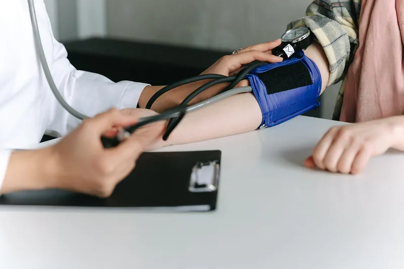 Blood pressure check for a young adult